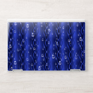 Raindrops on blue Metal HP Laptop Skin