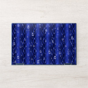 Raindrops on blue Metal HP Laptop Skin