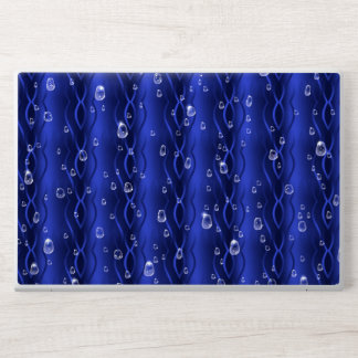 Raindrops on blue Metal HP Laptop Skin