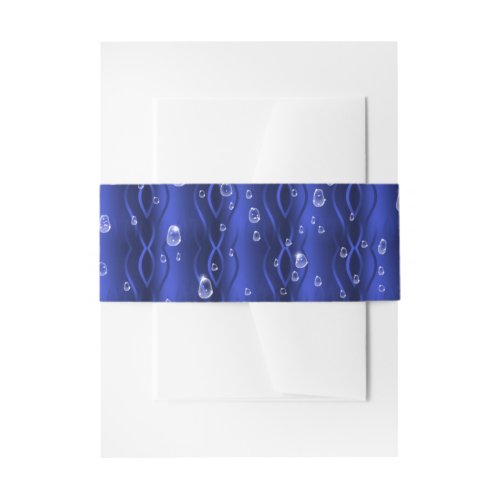 Raindrops on blue Metal Invitation Belly Band