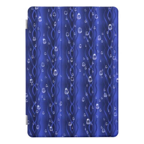 Raindrops on blue Metal iPad Pro Cover