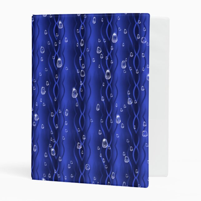 Raindrops on blue Metal Mini Binder (Front/Inside)