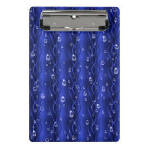 Raindrops on blue Metal Mini Clipboard