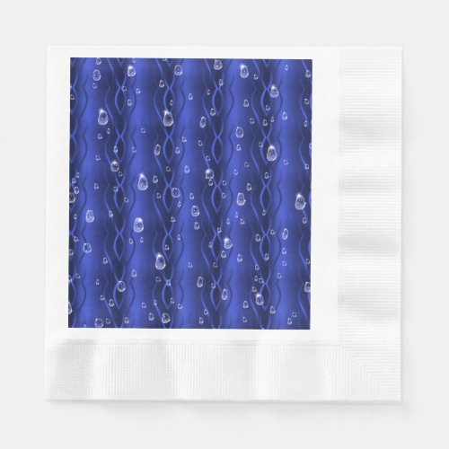 Raindrops on blue Metal Napkins