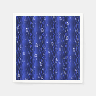 Raindrops on blue Metal Napkins