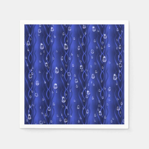 Raindrops on blue Metal Napkins