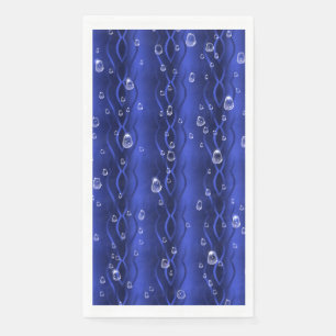 Raindrops on blue Metal Paper Guest Towels