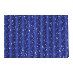Raindrops on blue Metal Placemat