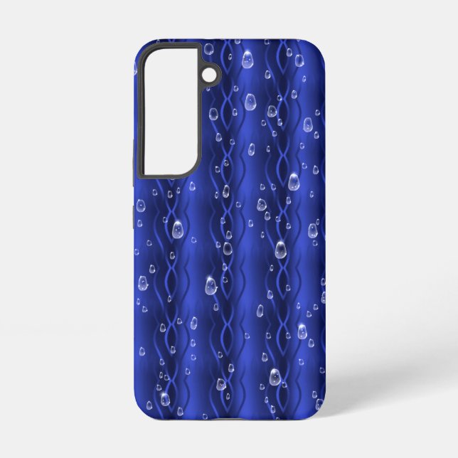 Raindrops on blue Metal Samsung Galaxy Case (Back)