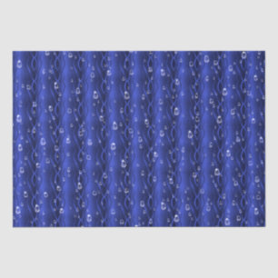Raindrops on blue Metal Tissue Paper
