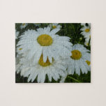 Raindrops on Daisies Wildflower Floral Jigsaw Puzzle