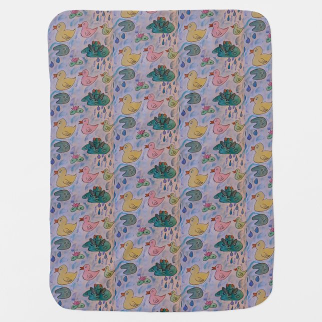Raindrops on Ducklings Baby Blanket (Front)