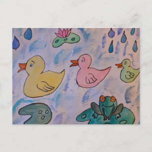 Raindrops on Ducklings Postcard