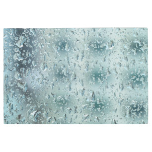 Raindrops on Glass Wintdow Metal Print