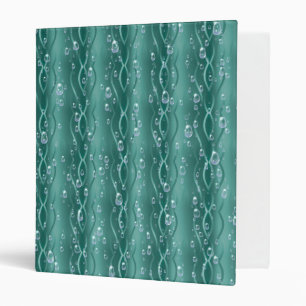 Raindrops on green Metal 3 Ring Binder