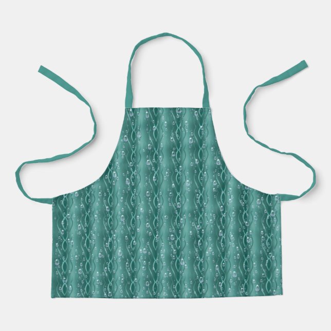 Raindrops on Green Metal Apron (Front)