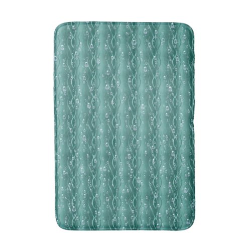 Raindrops on green Metal Bath Mat