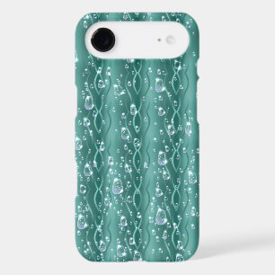 Raindrops on Green Metal iPhone 17 Air Case