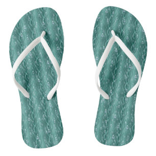 Raindrops on Green Metal Flip Flops