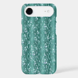 Raindrops on Green Metal iPhone 17 Air Case