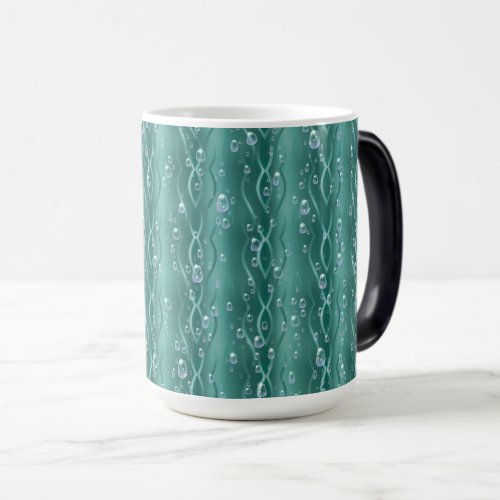 Raindrops on green Metal Magic Mug