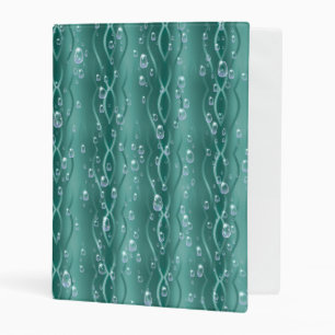 Raindrops on Green Metal Mini Binder