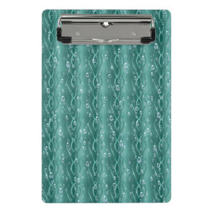 Raindrops on Green Metal Mini Clipboard
