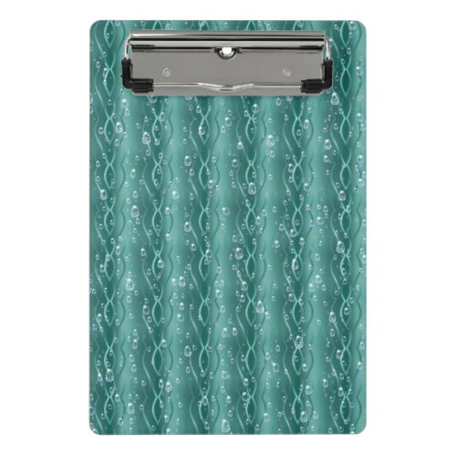 Raindrops on green Metal Mini Clipboard