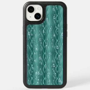 Raindrops on Green Metal OtterBox iPhone 14 Plus Case