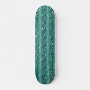 Raindrops on Green Metal Skateboard