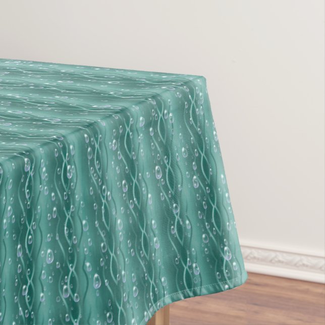 Raindrops on Green Metal Tablecloth (In Situ)