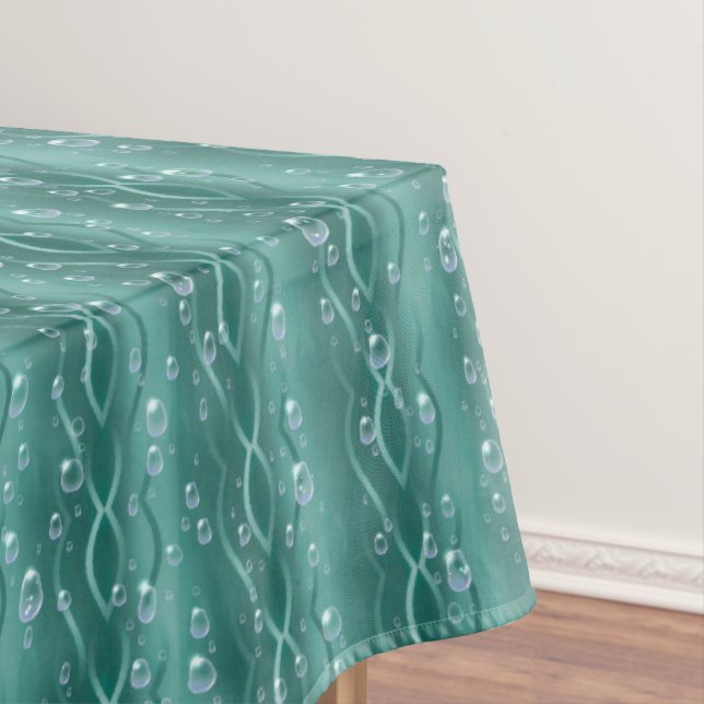 Raindrops on Green Metal Tablecloth (In Situ)