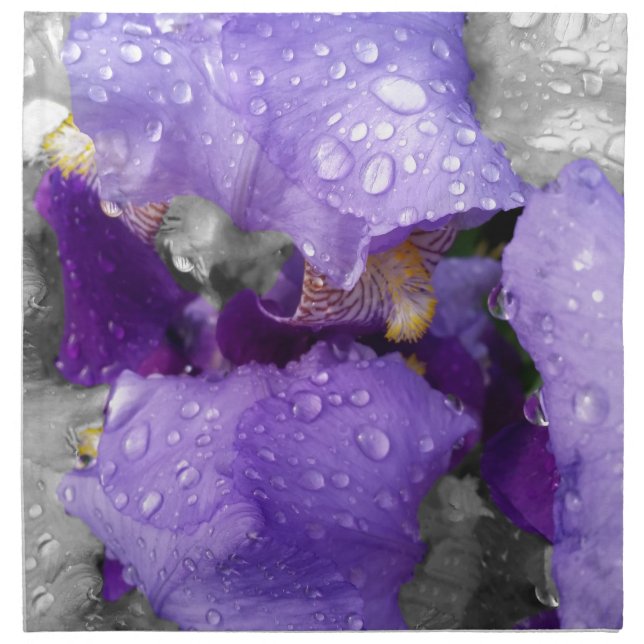 raindrops on iris napkin (Front)