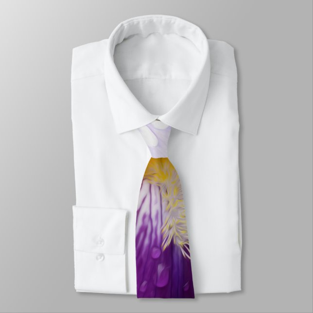Raindrops on Iris Neck Tie (Tied)