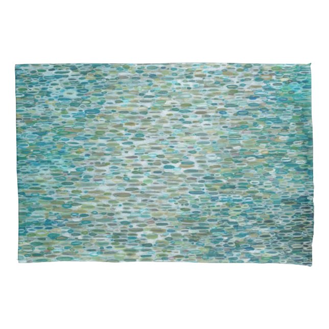 Raindrops on Lake Pillow Case Zen Coastal Bedroom (Front)