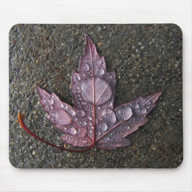 Raindrops on Leaf Mouse Pad (Front)
