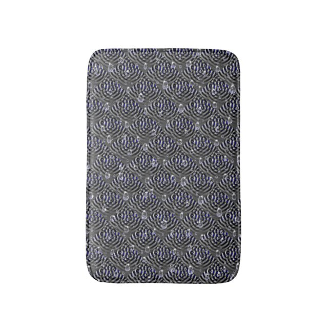 Raindrops on Metal Bath Mat (Front Vertical)