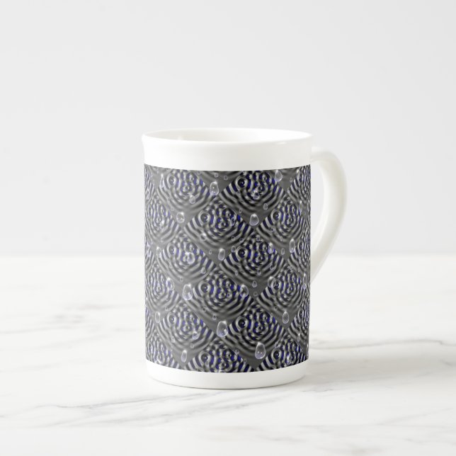 Raindrops on Metal Bone China Mug (Front Right)
