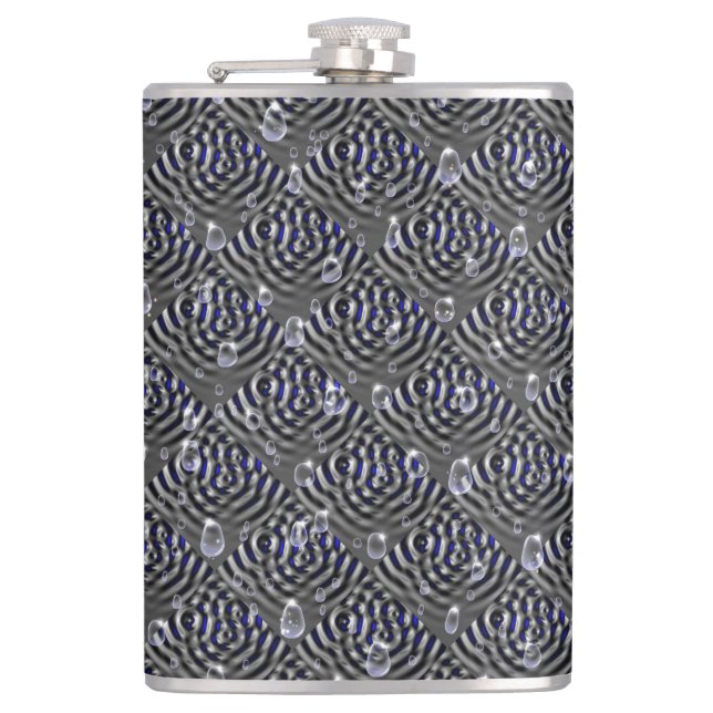 Raindrops on Metal Flask (Front)