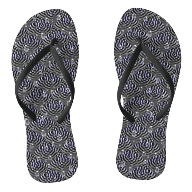 Raindrops on Metal Flip Flops (Footbed)