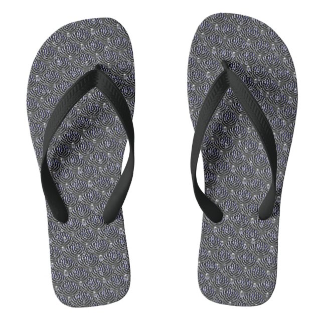 Raindrops on Metal Flip Flops (Footbed)
