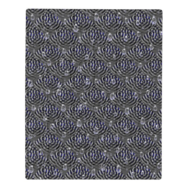 Raindrops on Metal Jigsaw Puzzle (Puzzle Vertical)
