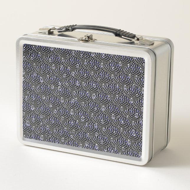 Raindrops on Metal Metal Lunch Box (Front)