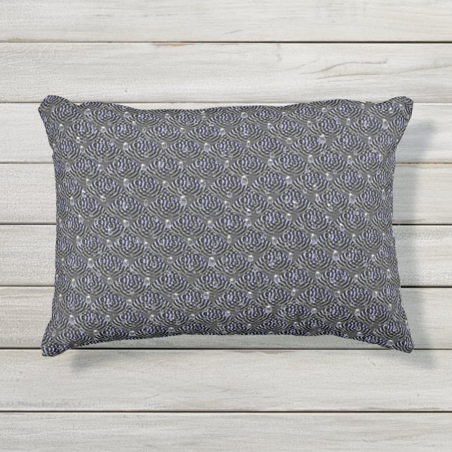 Raindrops on Metal Outdoor Pillow (Front)