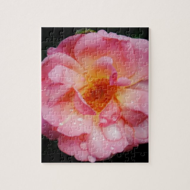 Raindrops on Pink Rose Flower Photo Jigsaw Puzzle (Vertical)