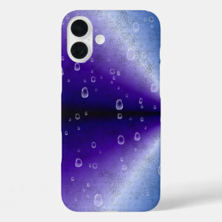 Raindrops on Purple Rainbow iPhone 16 Plus Case