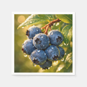 Raindrops on Ripe Blueberries Napkins