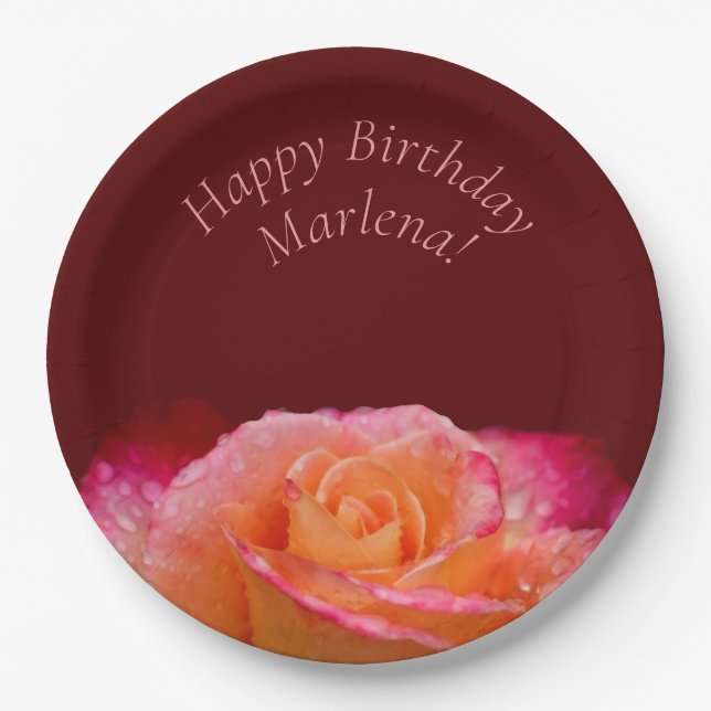 Raindrops On Roses Paper Plates (Front)