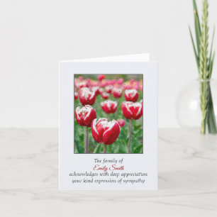 Raindrops on Tulips Sympathy Thank You Card
