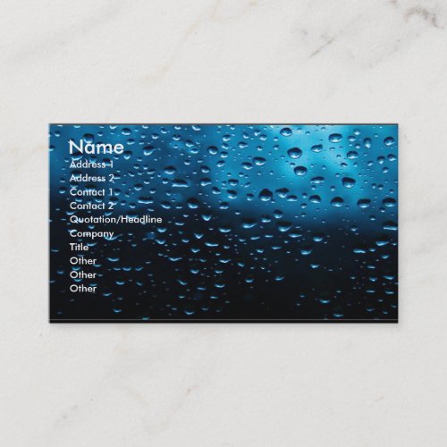 Raindrops on Window Business Card Template